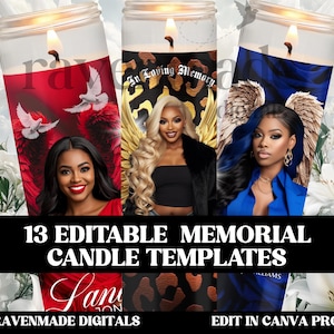 Editable Memorial Candle Label Templates, 13 In Loving Memory Vigil & Funeral Candle Wrap Designs Download