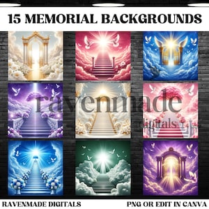 Eleganckie szablony tła pamiątkowego, pliki PNG z hołdem dla RIP i edytowalne wzory tła programu pogrzebowego do pobrania
