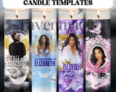 4 Editable Memorial Candle Label Templates: In Loving Memory Candlelight Sticker (Digital Download)