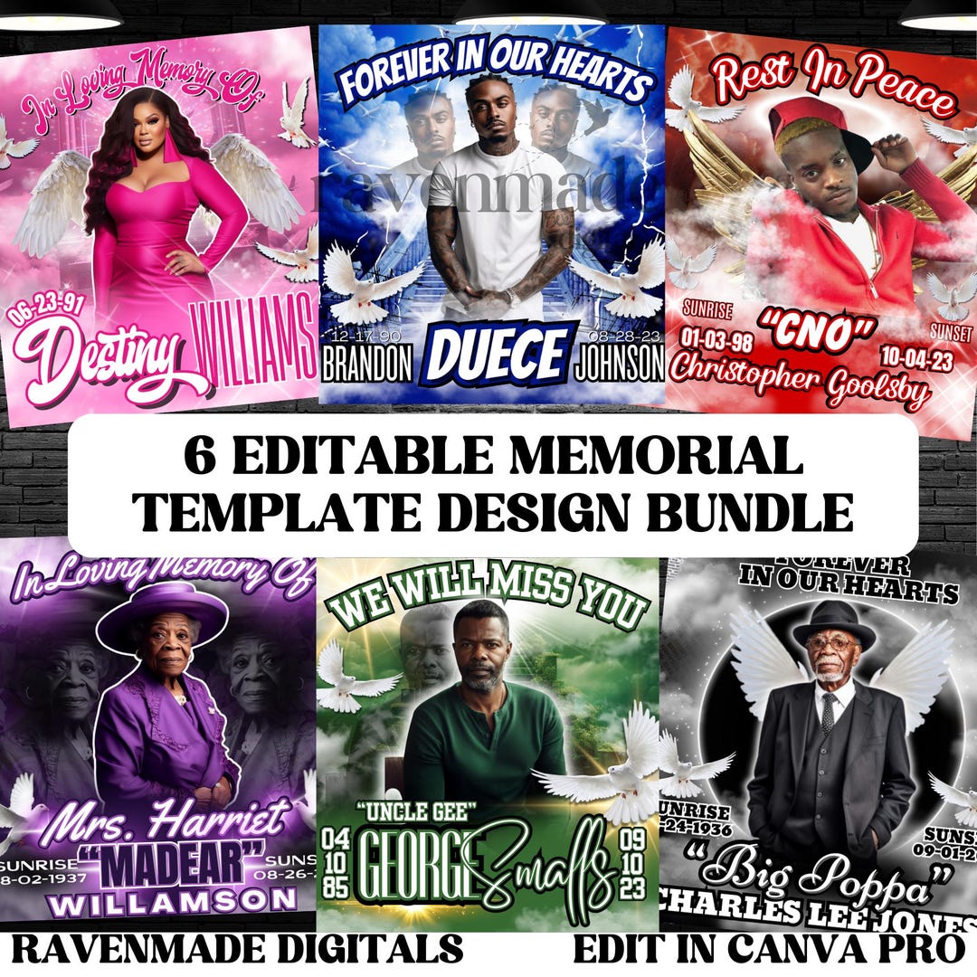 6 Editable Memorial Shirt Design Templates | Personalized Remembrance ...