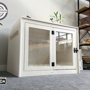 COCY White Modern Dog House, Dog Crate Furniture, Dog Kennel, Dog Crate, Wood Dog House, Free Customization, Gift Cushion Covers