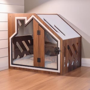 Superb BCL Walnut Indoor Dog House , Dog Crate,  Dog House Indoor, Dog Furniture, Wooden Dog House,  Dog Kennel , Dog House For Big Dogs