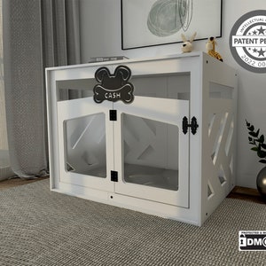 DOGLOG B White, Wooden White Dog House, Uxury Dog Furniture, Dog Kennel, Dog Crate, Wood Dog House, Wood Dog Kennel,  Dog House