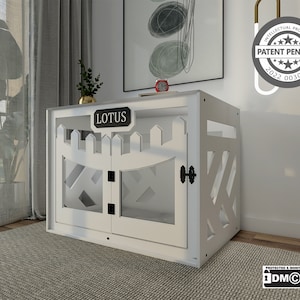Wowy B White Dog House, Modern Pet furniture, Dog Kennel,Dog Crate Furniture,  Wood Dog House With Free Customization And Gift Cushion Cover