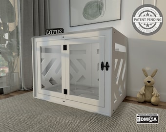 COCY B White, Modern Dog House, Dog Furniture, Dog Kennel, Dog Crate, Wood Dog House, Pet Furniture, Wood Dog Kennel,  Dog House