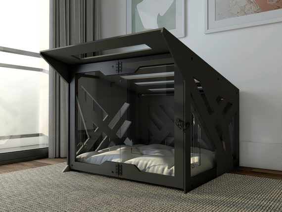 Gray dog crate hotsell