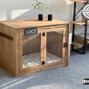 COCY Walnut Modern Dog Crate, Pet Furniture, Dog House, Wood Dog Kennel, Dog Crate Furniture, Free Customization, Gift Cushion Covers