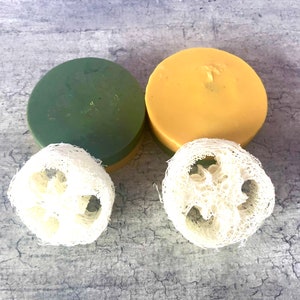1 Turmeric Activated Charcoal Soap with Tea Tree Essential Oil and Luffa | Cool Aroma | For Body | Exfoliating | Shea Butter | Goat Milk
