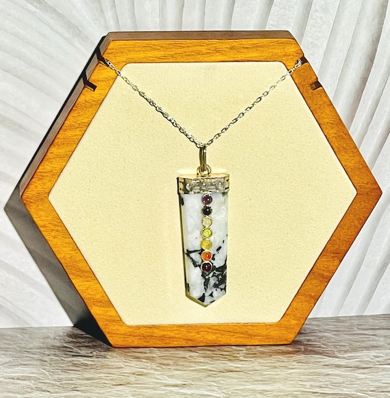 Gemstone Point Necklace, 20" Chain, Crystal Healing, Chakras