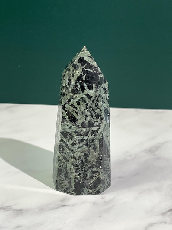 Hand carved Galaxy Jasper Point