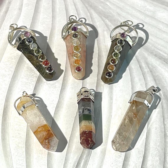 Gemstone Point Pendants, Crystal Healing, Chakras