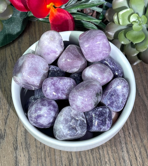Grade A Lepidolite Tumbled Stones: Calming, Balancing, Transformation (0.75-1 inch)