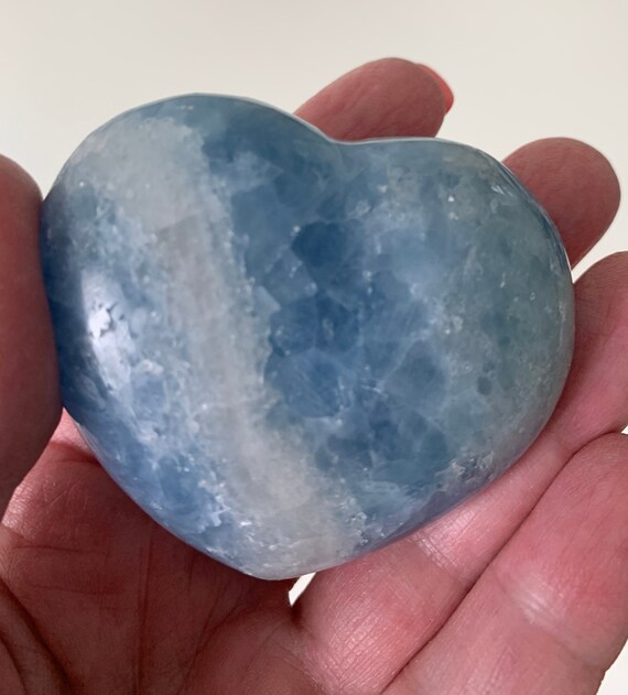Blue Calcite Heart from Madagascar
