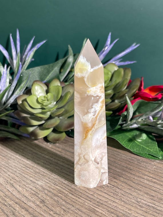 Flower Agate Tower/ Heart Chakra/Root Chakra/All Zodiacs/Sacred Feminine
