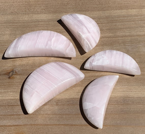 Pink Calcite Moon, Healing Heart Chakra, Calming Crystal