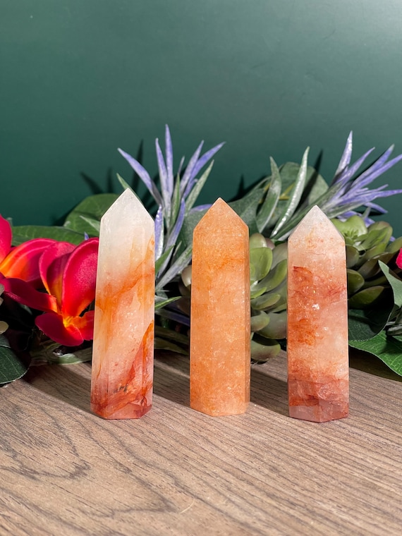 Fire Quartz Point/High Quality/ Scorpio/Creativity/Root Chakra