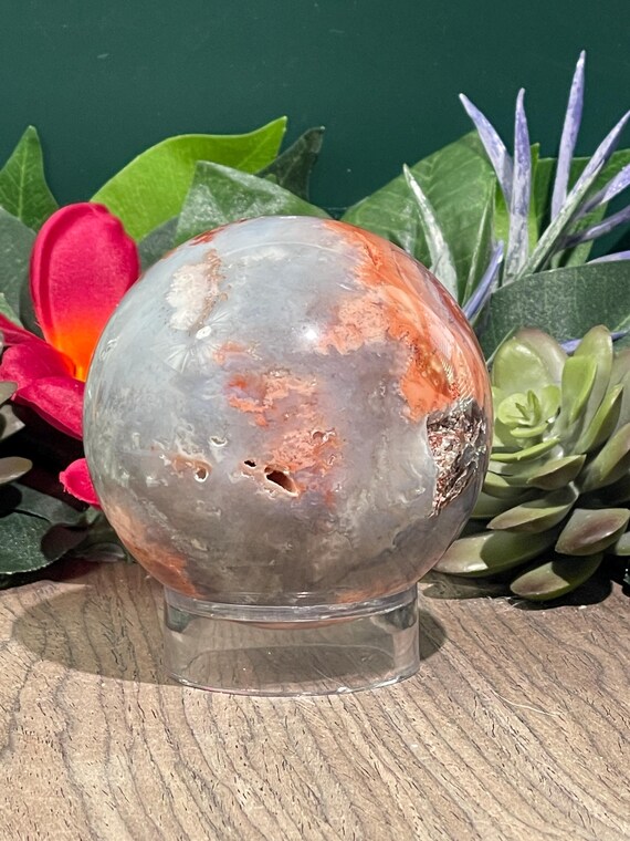 Unique Pink Agate Sphere, Cotton Candy Agate