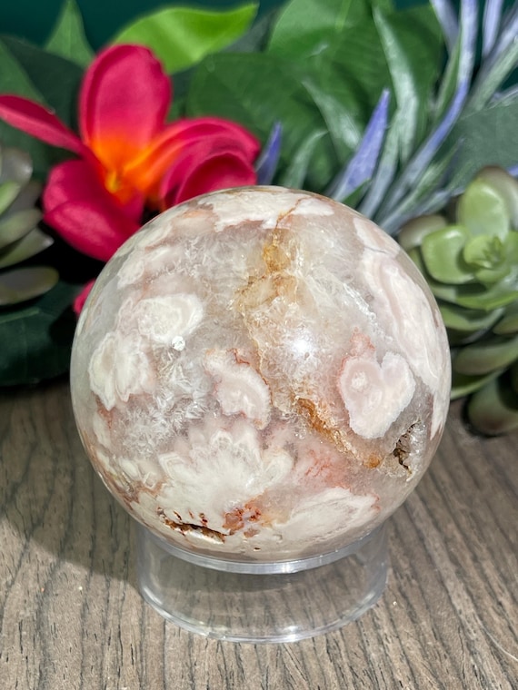 Pink Amethyst Sphere, Pink Flower Agate