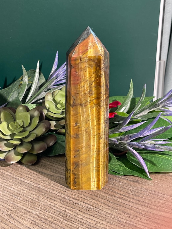 Tigers Eye Tower/Solar Plexus, Sacral, Root Chakras/Self-confidence