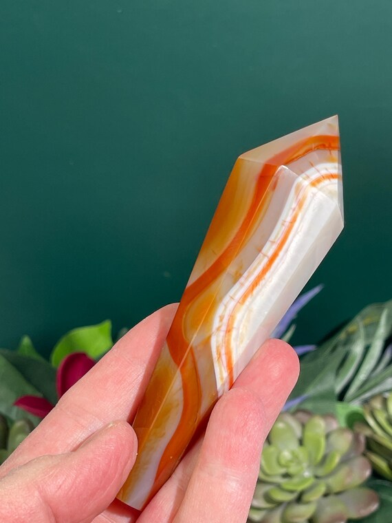 Red Carnelian Crystal Wand/Root,Sacral Chakras/Taurus, Cancer, Leo, Scorpio