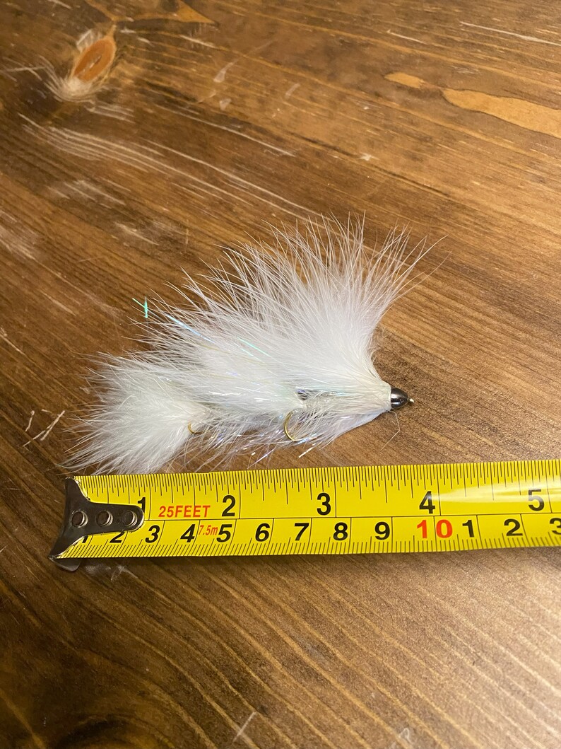4'' Rusty Trombone Fly Fishing Streamer in white Color Pattern