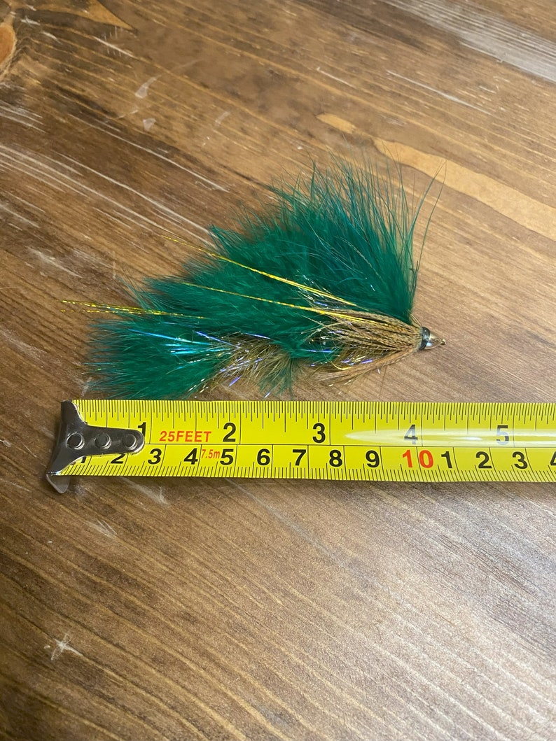 4.25'' Rusty Trombone Fly Fish Streamer in dark Teal Color Pattern