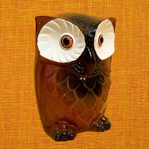 MCM Japan Owl Coin Bank - Brown Ceramic