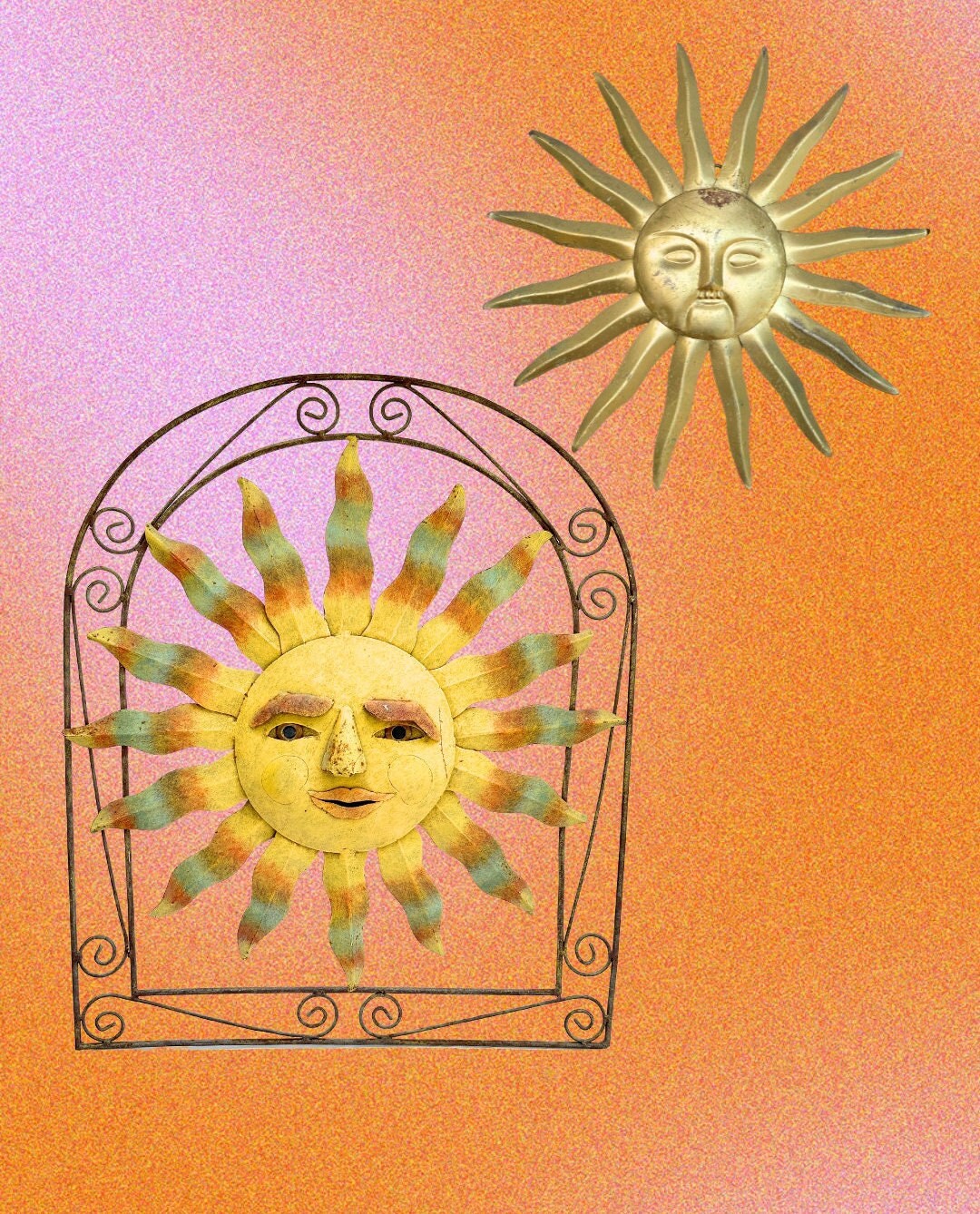 Vintage Celestial Sun Metal Wall Hanging Art Decor Home Etsy