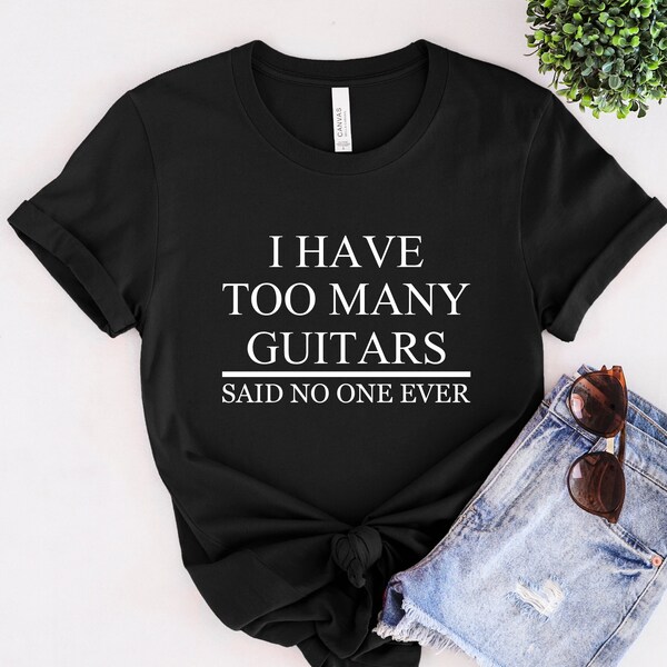 T-SHIRT Too Many Guitars Said No One Ever Chitarra Rock - Foto 4