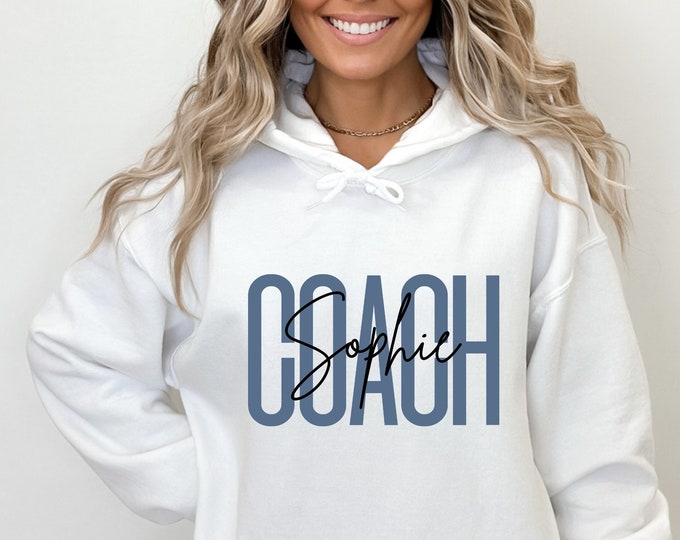 Personalized Coach Sweatshirt, Custom Coach Gift, Cheer Coach Sweater, Coach Name Sweatshirt, Coach Game Day Sweat, Team Gift, Coach Sweat