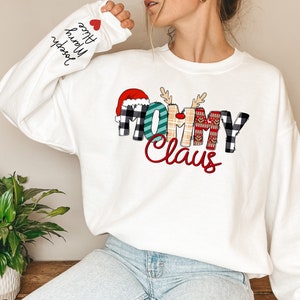 Custom Mommy Claus Sweatshirt, Christmas Mommy Claus Sweatshirt, Mommy Sweatshirt, Custom Mommy And Grandkids Sweatshirt, Gifts For Mommy
