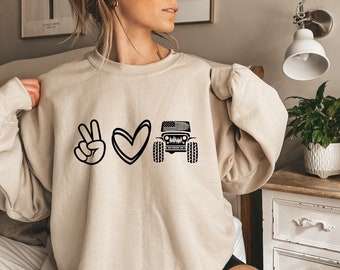 American offroad Sweatshirt, Peace Love Off-road Sweatshirt, US Flag Forest Hoodie, 4WD offroad, Birthday Gift, Christmas Gift for