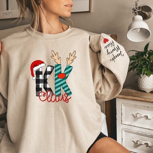 Custom KK Claus Sweatshirt, Christmas KK Claus Sweatshirt, Dada Claus Sweatshirt, KK Sweatshirt, Pops Claus, Gigi Claus, Christmas Gift