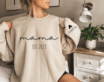 Personalized Mama Sweatshirt With Kids Names. Mama Sweatshirt, Mom Sweatshirt, Gift for Mom, Mama crewneck, Mama with Kids Names.