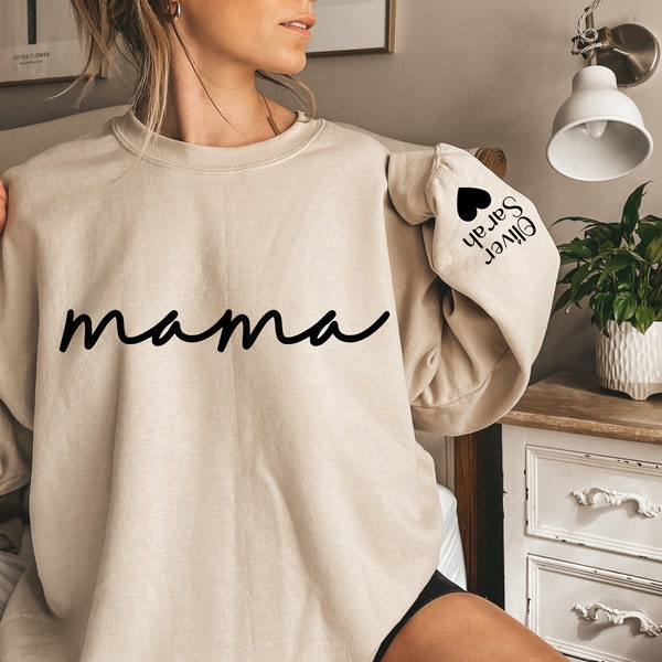 Personalized Mama Sweatshirt with Kids Names, Custom Momma Sweater, Mom Sweatshirt, Gift for Mom, Babies Name, Birthday Gift For Mother