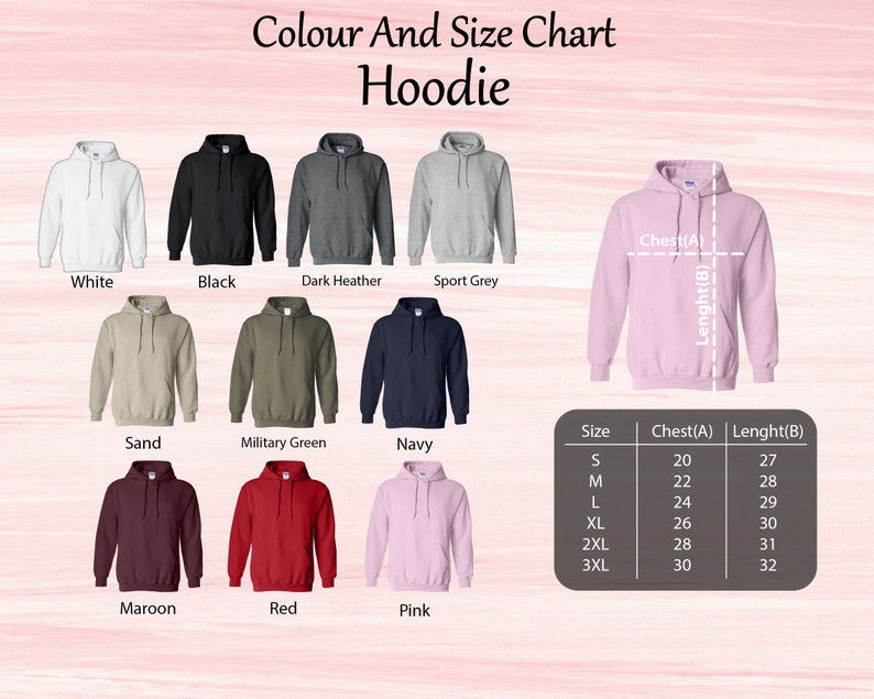 a group of different colored hoodies on a pink background