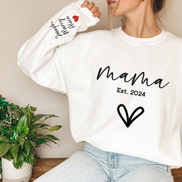 Custom Mama Sweatshirt With Kids Names, Mama Sweatshirt, Mom Sweatshirt, Gift for Mom, Mama crewneck, Mama with Kids Names.