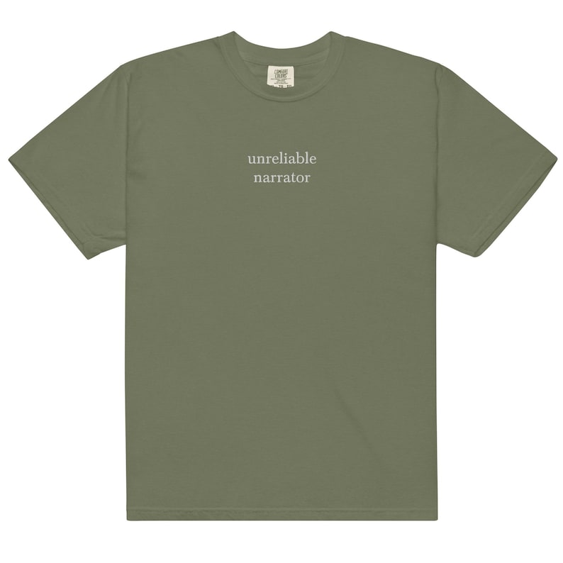 Unreliable Narrator, Embroidered Shirt, Reading Tee, Bookish T-Shirt, Book Shirt, Bookish Gift, Bookish Shirt, Book Lover Gift