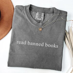 Read Banned Books, Embroidered Shirt, Reading Tee, Bookish T-Shirt, Book Lover Gift, Librarian Gift, Bookworm Shirt