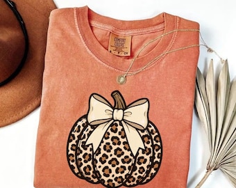 Leopard Pumpkin Shirt, Pumpkin Shirt, Boho Pumpkin, Fall Graphic Tee, Autumn Shirt, Cute Pumpkin Tee, Halloween Pumpkin, Cozy Season Shirt