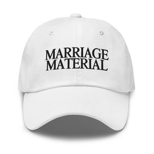 Marriage Material, Bride Hat, Embroidered Hat, Bridal Shower Gift, Bride Gift, Wedding Hat, Bachelorette Party, Wedding Party, Favor Hat