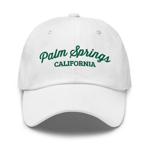 Palm Springs Hat, Destination Hat, City Hat, Dad hat aesthetic, Trendy hat, minimalist hat, Travel Cap, California Hat, Souvenir Hat
