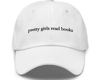 Sombrero de lectura, Chicas guapas leen libros, Sombrero estético, Sombrero de regalo de literatura, Regalo literario, Gorra de obscenidad, Sombrero bordado, Regalo amante de los libros