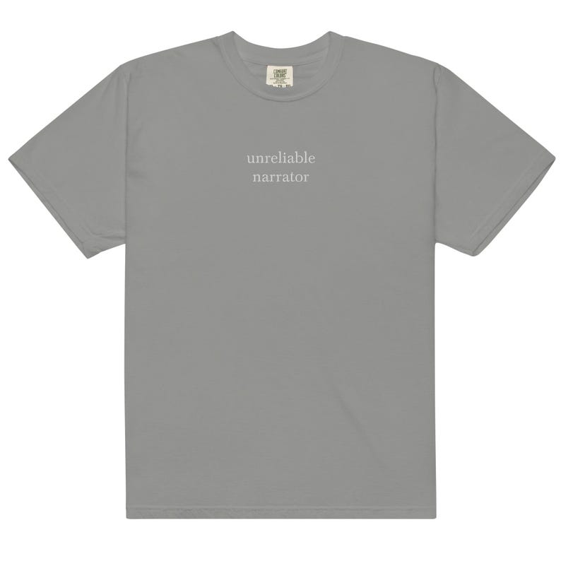 Unreliable Narrator, Embroidered Shirt, Reading Tee, Bookish T-Shirt, Book Shirt, Bookish Gift, Bookish Shirt, Book Lover Gift