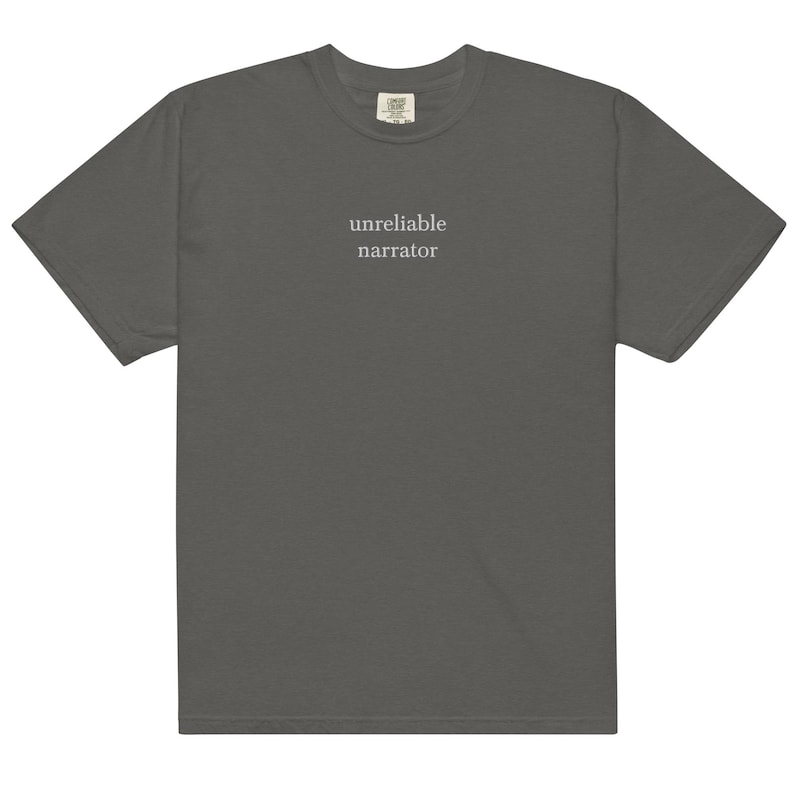 Unreliable Narrator, Embroidered Shirt, Reading Tee, Bookish T-Shirt, Book Shirt, Bookish Gift, Bookish Shirt, Book Lover Gift