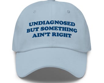 Undiagnosed But Something Ain’t Right, Funny Hat, Weird Hat, Meme Hat, Cute Hat, Embroidered Hat, Friend Gift
