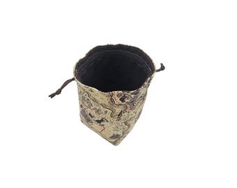 Explorer’s Dice Bag – DnD, TTRPG, Pathfinder, Adventure Map, Fantasy Travel, Nerdy Gifts, Explorer Aesthetic, Dice Storage
