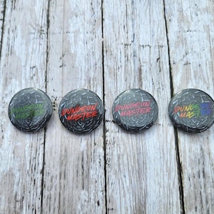 Dungeon Master Pin -Dm Gift Pinback Button, DnD, Dungeon, TTRPG, Gamer Gifts, Dice Accessories, Nerdy Wearable,