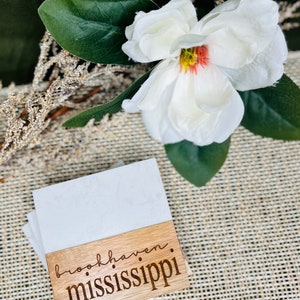 Personalized Coasters Marble Wood