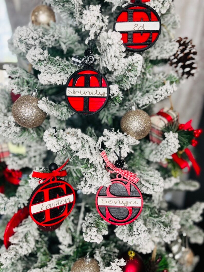 Custom Personalized Family Name Christmas Ornament, Unique Holiday